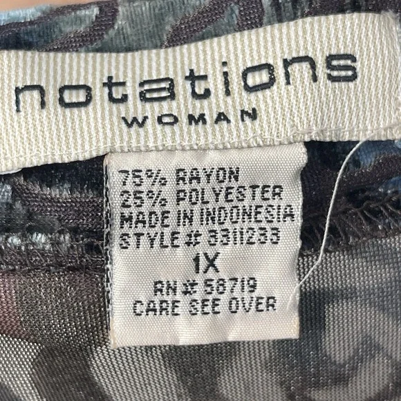 Vintage‎ Notations Velvet Burnout Tunic Top Plus Size 1X - Picture 9 of 12